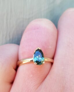 Green Elongated Pear Sapphire Engagement Ring-1-Clifton_Rocks