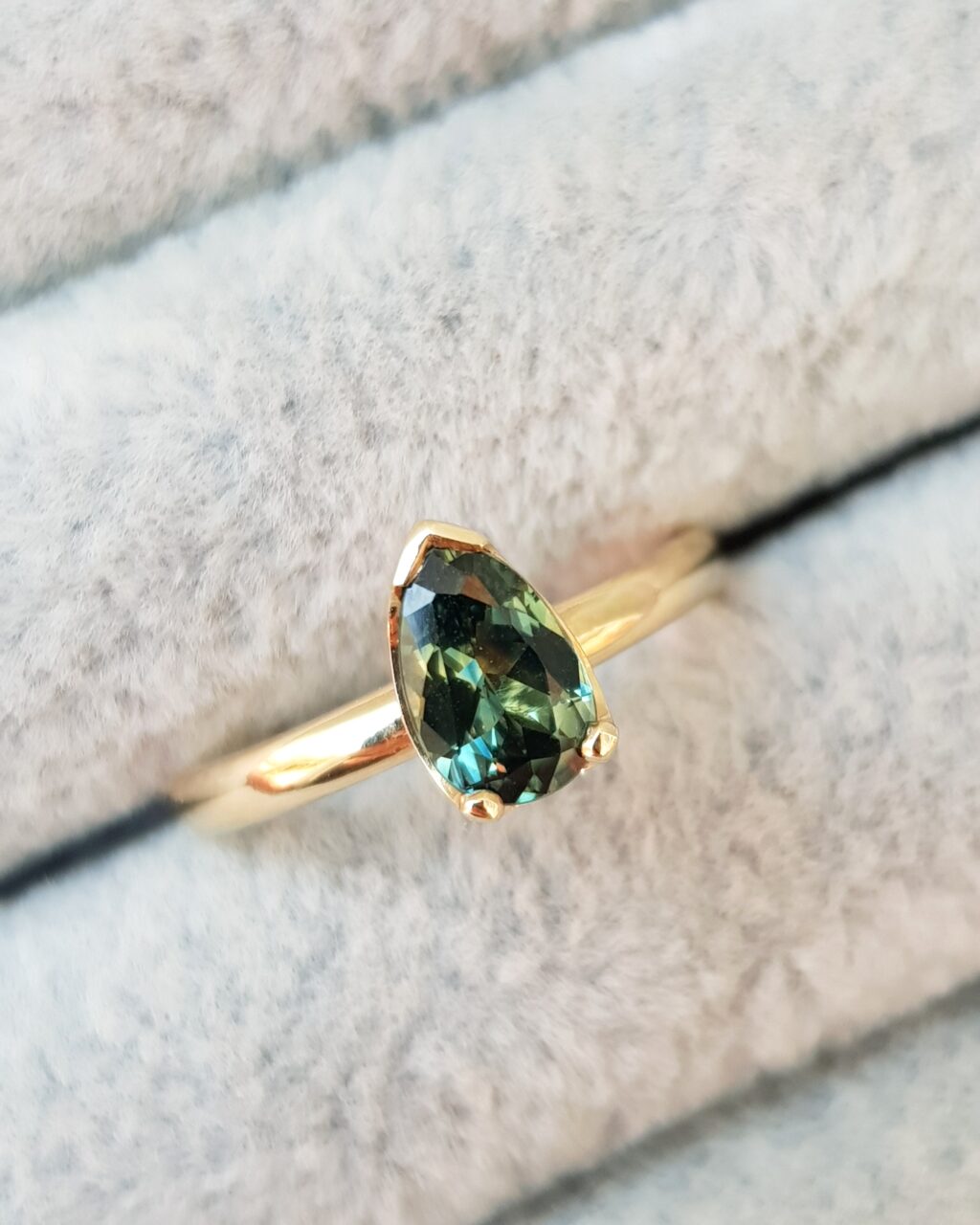 Green Elongated Pear Sapphire Engagement Ring-2-Clifton_Rocks