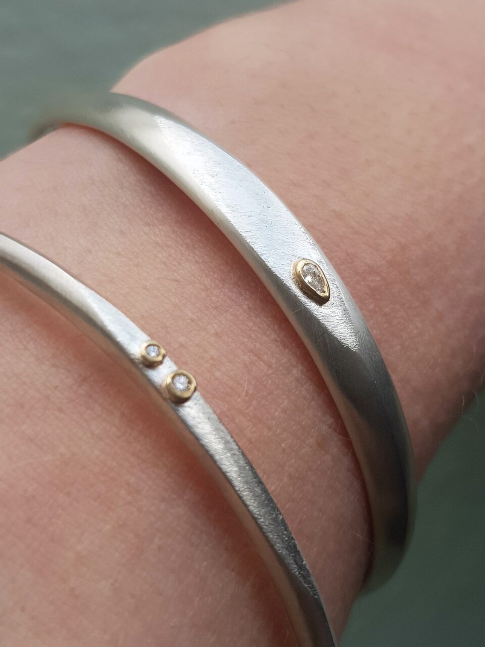 Pear-Diamond-Silver-Bangle-3-Clifton-Rocks