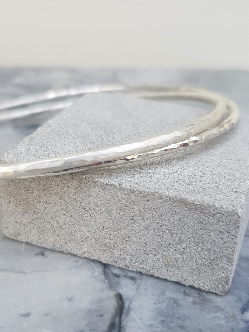 Textured-Double-Interlocking-Silver-Bangle-3-Clifton-Rocks