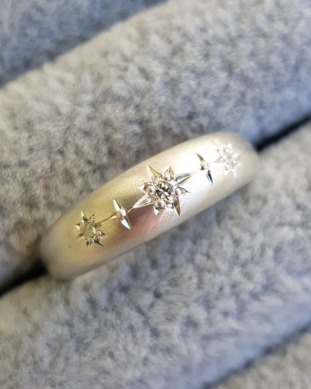Chunky Diamond Silver Ring by Rhiannon Lewis
