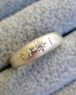 Chunky Diamond Silver Ring by Rhiannon Lewis