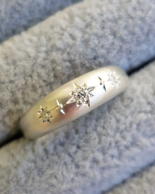 Chunky Diamond Silver Ring by Rhiannon Lewis