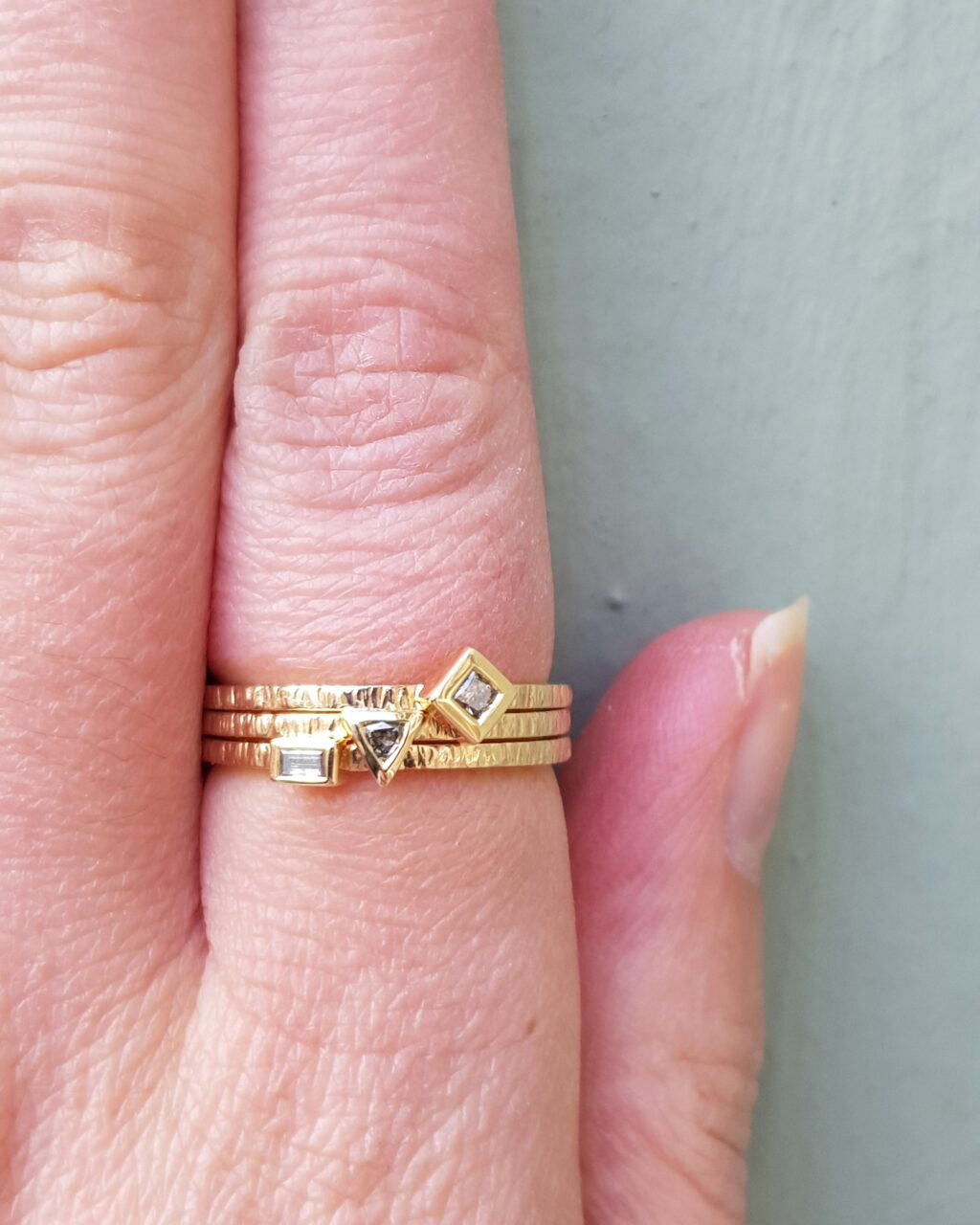 Clifton Rocks - Gold Trillion Diamond Stacking Ring - Katie Snow