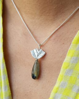  Silver Rounded Gable Pendant with Labradorite