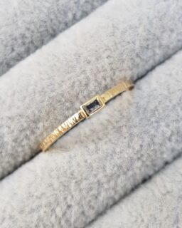 Gold Rectangle diamond stacking ring - Katie Snow