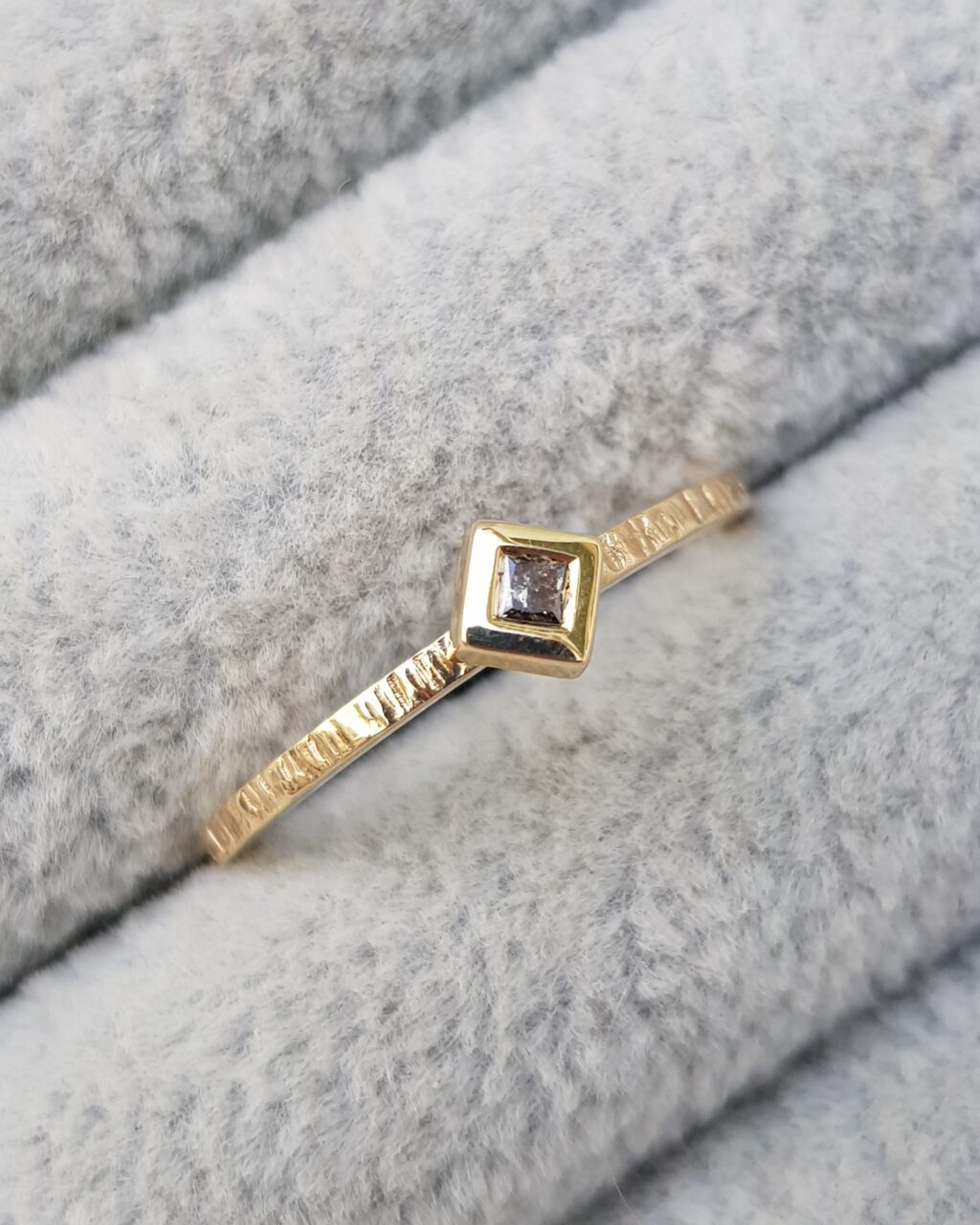 Clifton Rocks - Gold Square Diamond Stacking Ring - Katie Snow