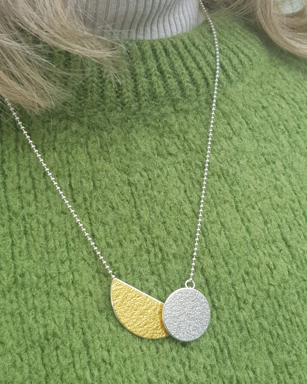 gold and silver geometric necklace - DeeLyn
