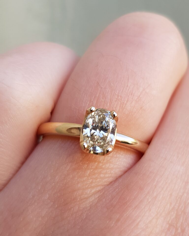 Oval Yellow Diamond Solitaire Engagement Ring
