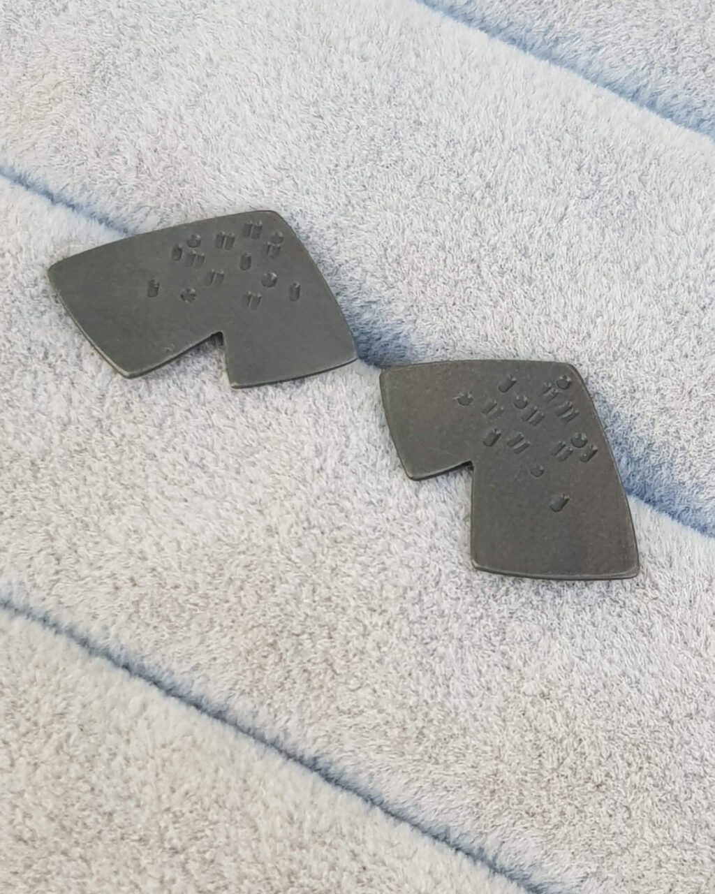 Oxidised Silver Textured Earrings