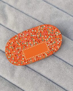 Oval Orange Brooch