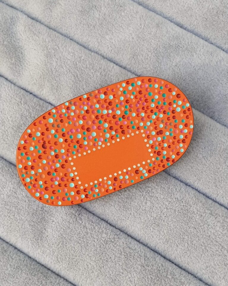 Oval Orange Brooch