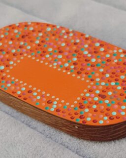 Oval Orange Brooch
