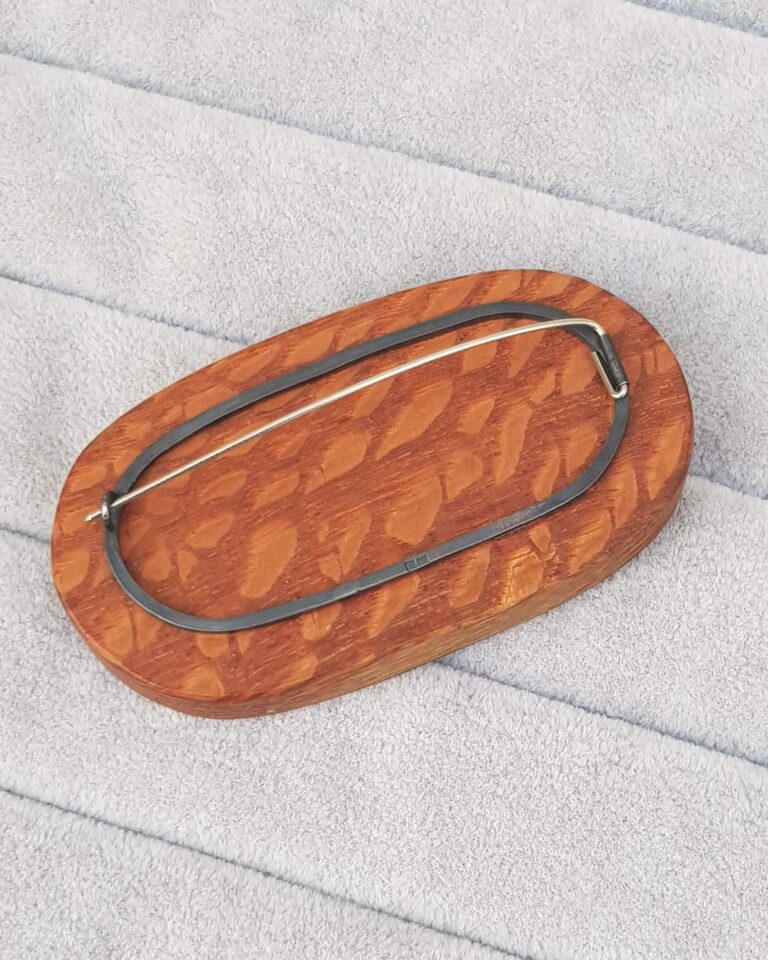 Oval Orange Brooch