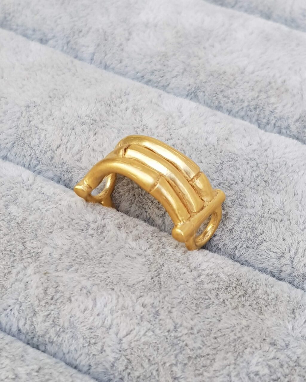 Gold Bamboo Bar Ring
