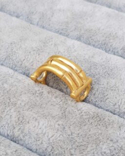 Gold Bamboo Bar Ring