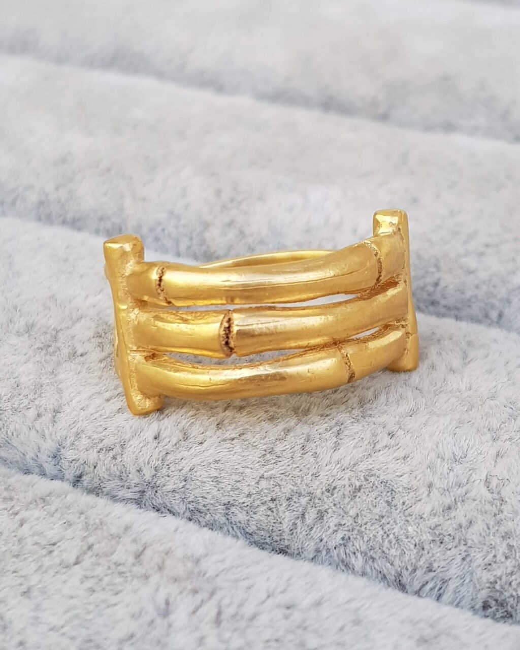 Gold Bamboo Bar Ring