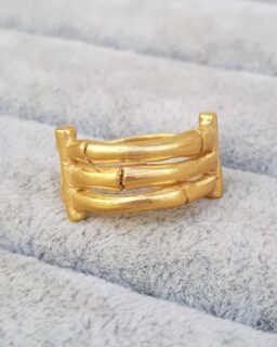 Gold Bamboo Bar Ring