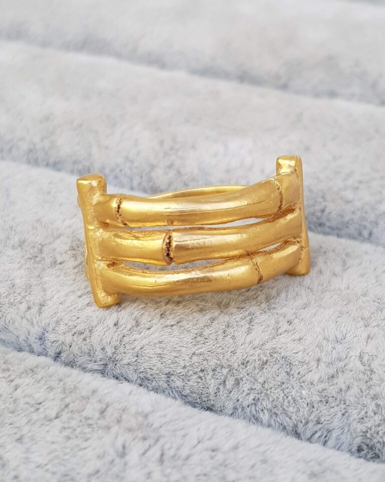 Gold Bamboo Bar Ring