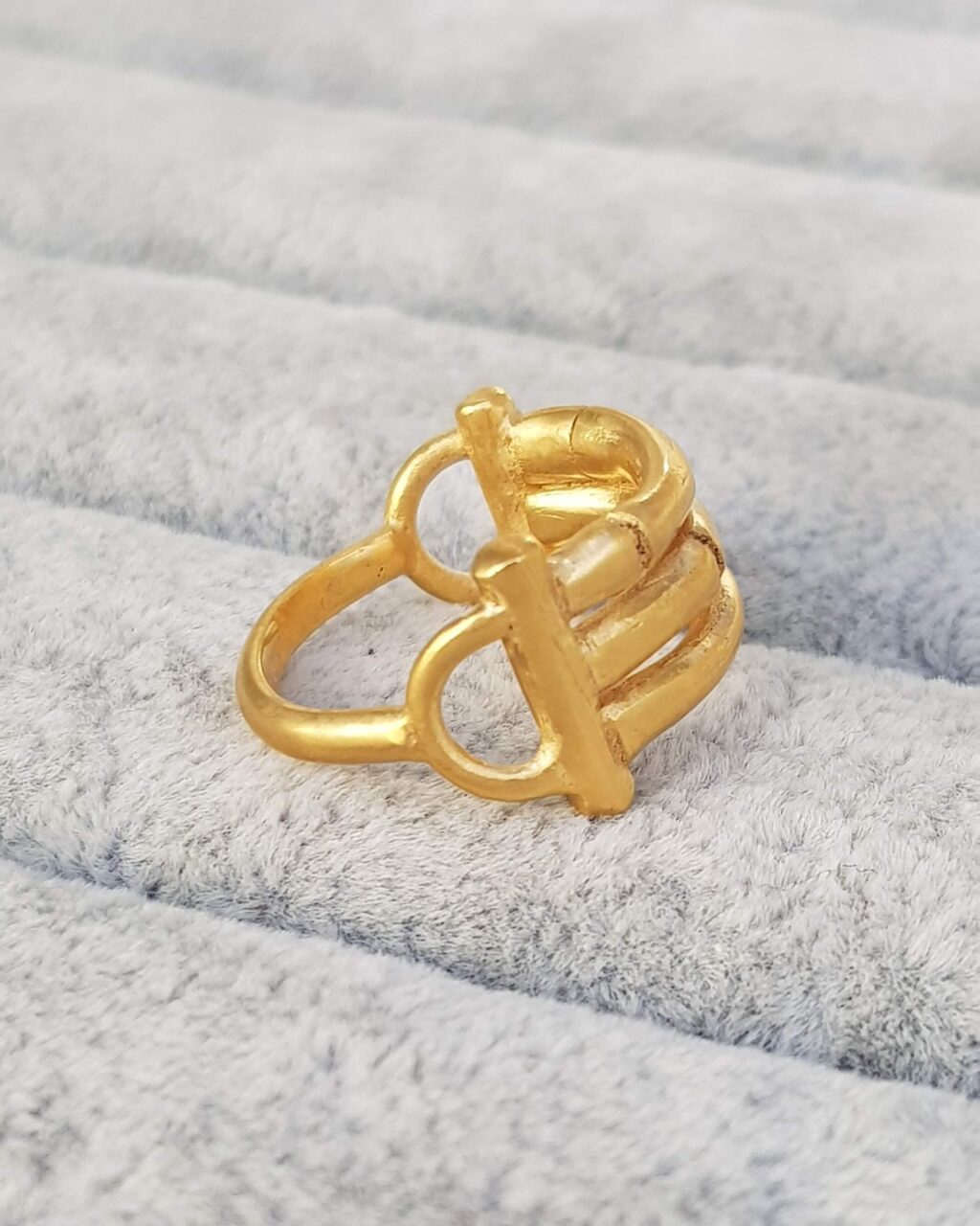 Gold Bamboo Bar Ring