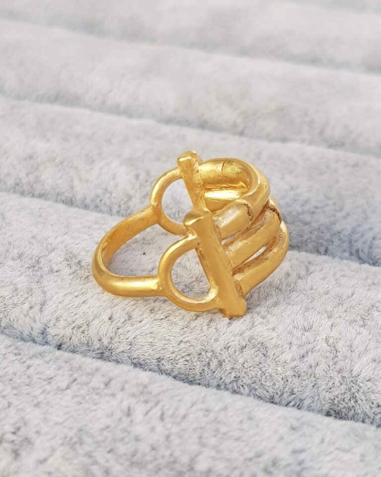 Gold Bamboo Bar Ring