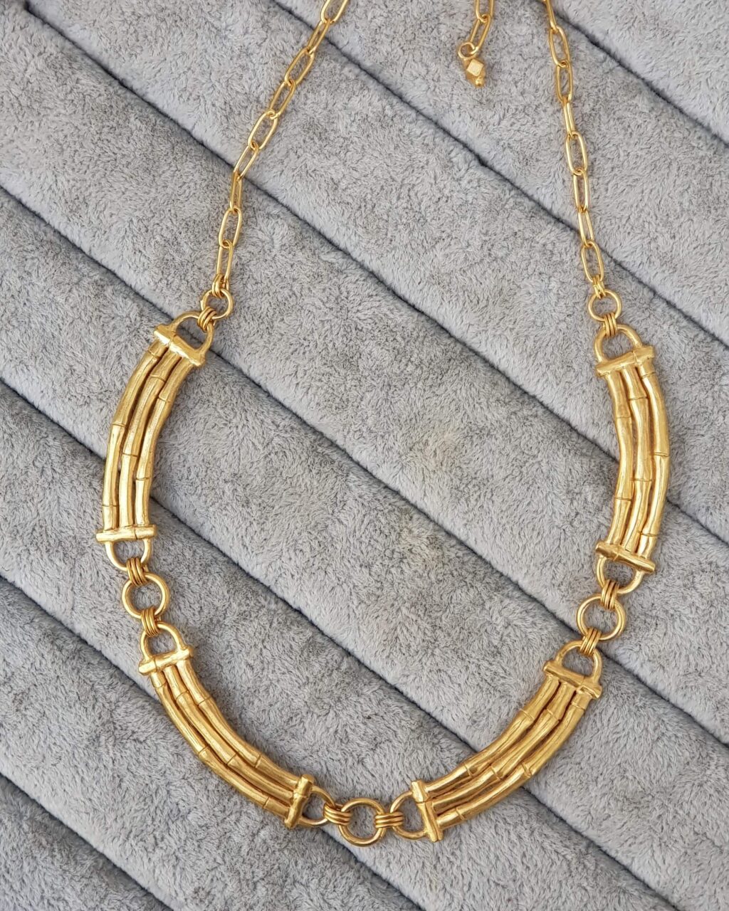 Gold Bamboo Bar Necklace