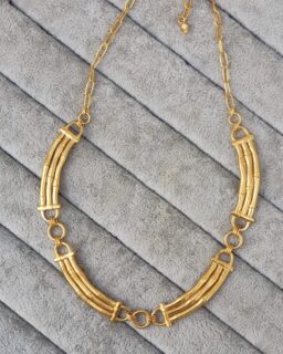 Gold Bamboo Bar Necklace