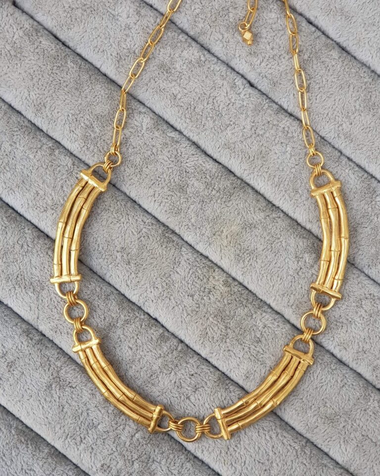 Gold Bamboo Bar Necklace