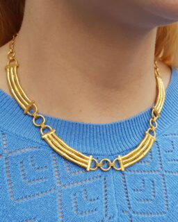 Gold Bamboo Bar Necklace