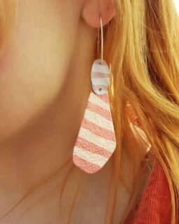 Sakura Pink Stripe Earrings - Sally Collins