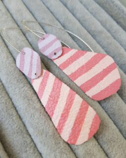 Sakura Pink Stripe Earrings - Sally Collins