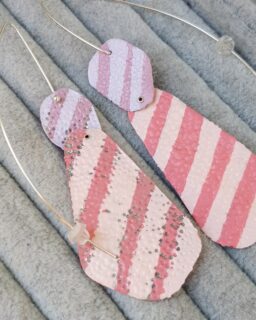 Sakura Pink Stripe Earrings - Sally Collins