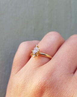 Marquise Champagne Diamond Solitaire Engagement Ring