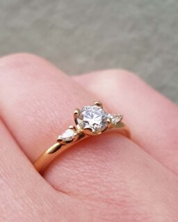 Diamond Trilogy Gold Engagement Ring