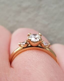 Diamond Trilogy Gold Engagement Ring
