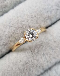 Diamond Trilogy Gold Engagement Ring