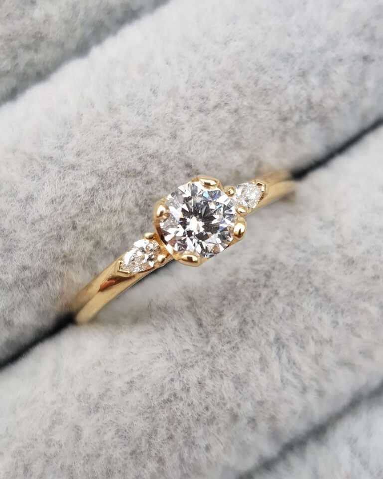 Diamond Trilogy Gold Engagement Ring