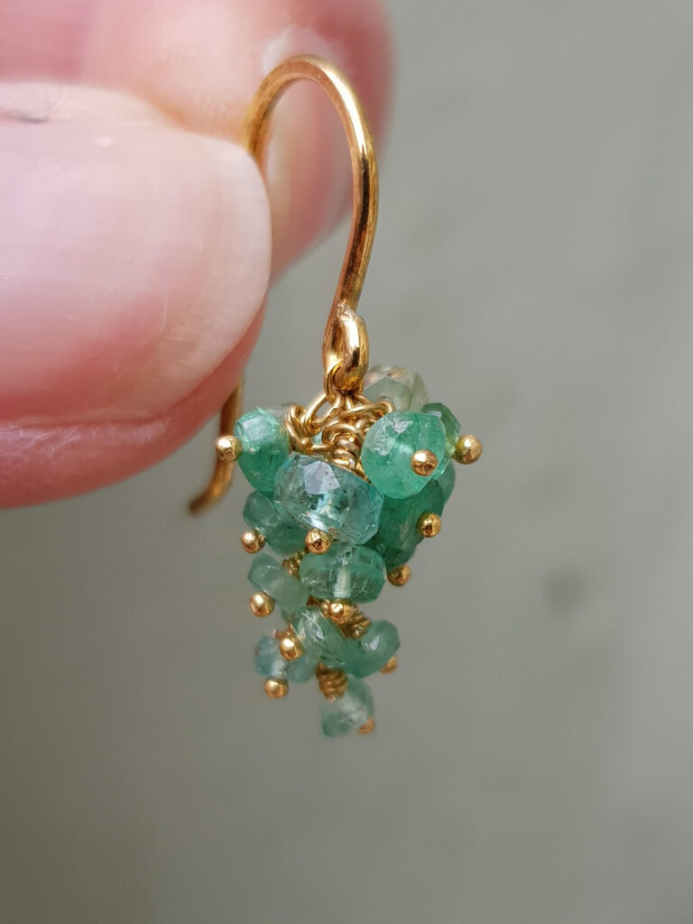 Emerald Grape Cluster Earrings Gold - Kate Wood