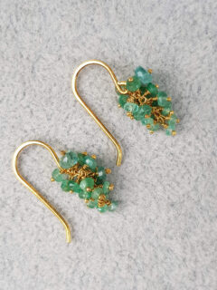 Emerald Grape Cluster Earrings Gold - Kate Wood