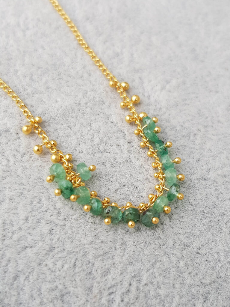 pinned row emerald necklace - Kate Wood