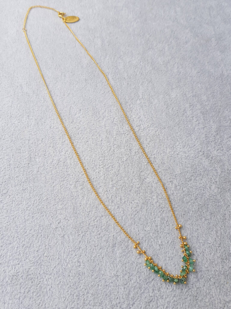 pinned row emerald necklace - Kate Wood