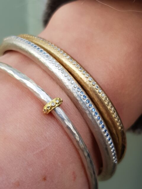 Jacks' Huggie Cuffs and Eternity bangle