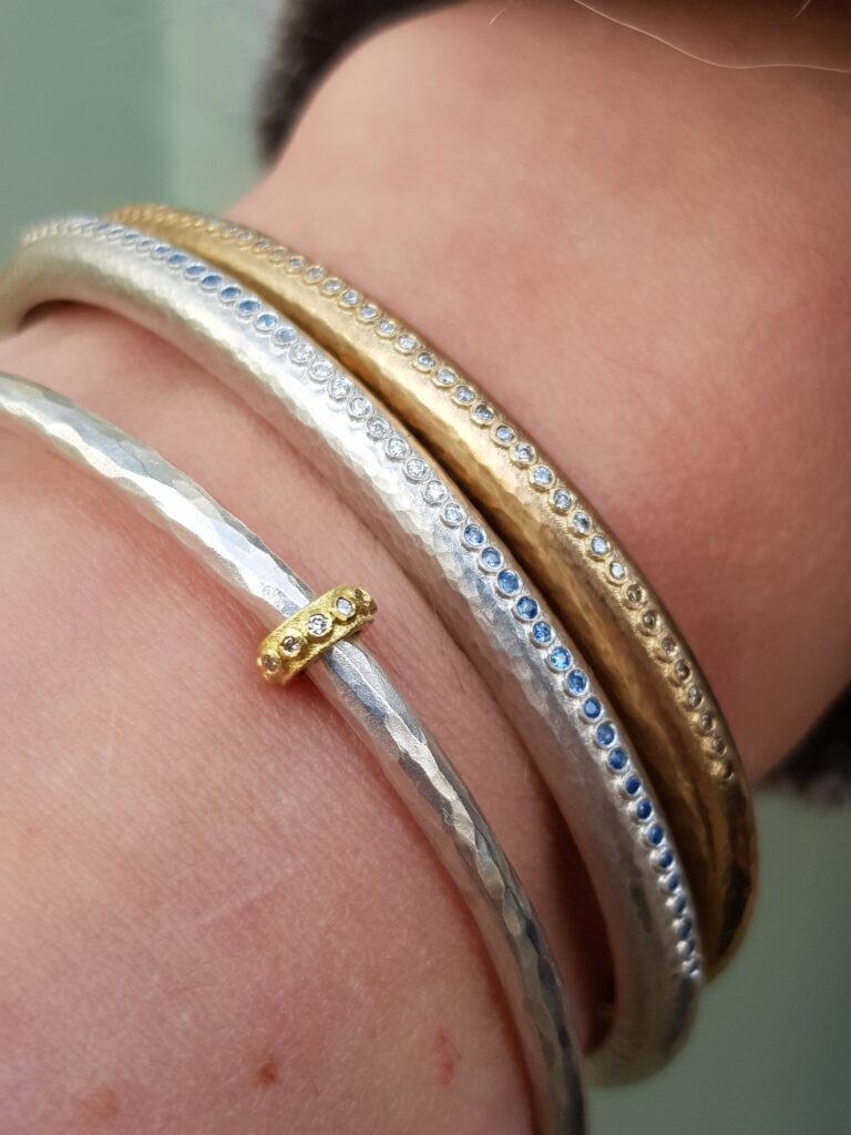 Jacks' Huggie Cuffs and Eternity bangle
