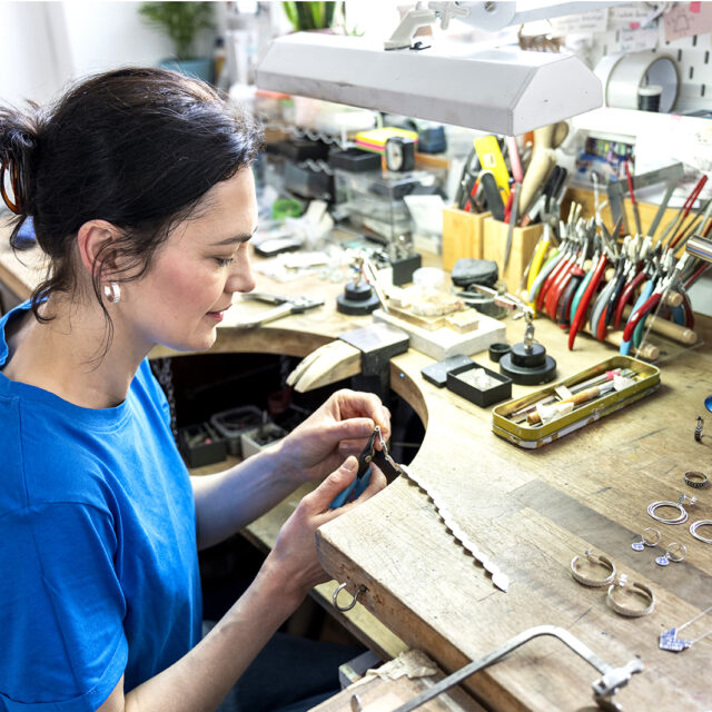 Karolina at her bench