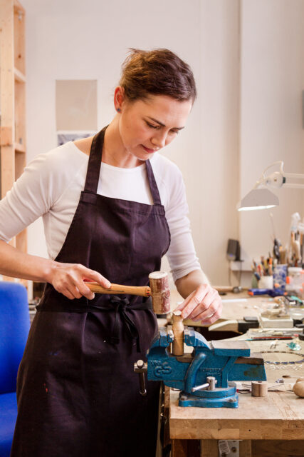 Karolina in her workshop