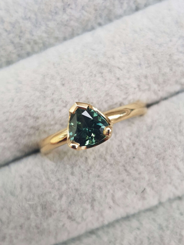 Trillion Sapphire Solitaire Engagement Ring - Clare Chandler - CCG317