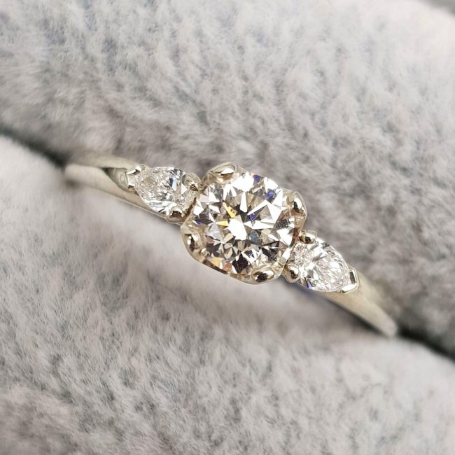 White gold Diamond Trilogy Engagement Ring