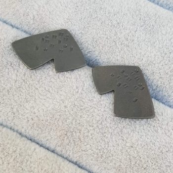 Oxidised Silver Textured Earrings