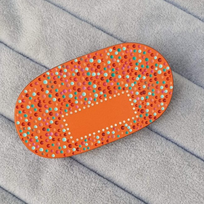Oval Orange Brooch