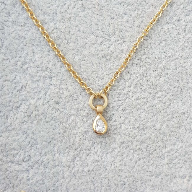 Sunburst Small Pear Cut Diamond Necklace - Clare Chandler